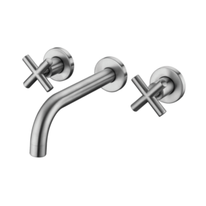 CAE Victoria In Wall Cross Handle Mixer - Spot Free Stainless Steel - Image 1