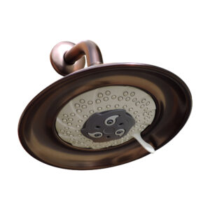 CAE 3-Function Round Shower Head with 6" Shower Arm - Oil Rubbed Bronze - Image 1