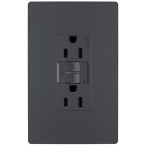 Legrand radiant® Spec Grade 15A Tamper Resistant Self Test GFCI Receptacle 125V , Graphite - Image 1