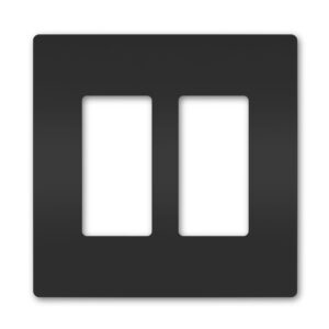 Legrand radiant® Two-Gang Screwless Wall Plate, Black - Image 1