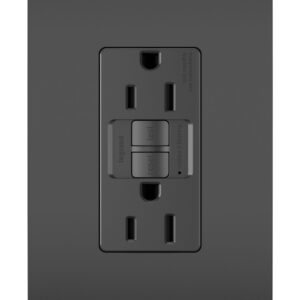 Legrand radiant® Spec Grade 15A Tamper Resistant Self Test GFCI Receptacle 125V, Black - Image 1