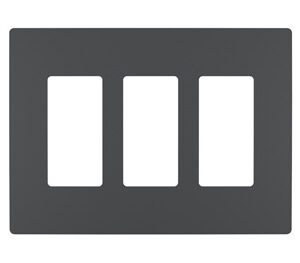 Legrand radiant® Three-Gang Screwless Wall Plate, Graphite - Image 1