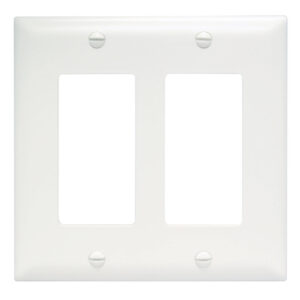 Legrand Thermoplastic 2 Gang Decorator Wall plate, White - Image 1
