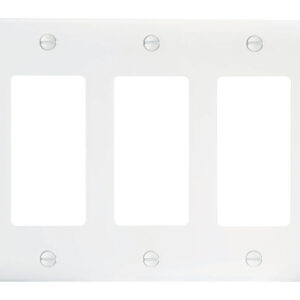 Legrand Thermoplastic 3 Gang Decorator Wall plate, white - Image 1