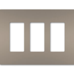 Legrand radiant® Three-Gang Screwless Wall Plate, Nickel - Image 1