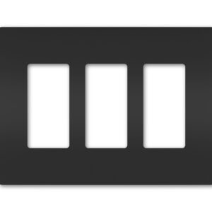 Legrand radiant® Three-Gang Screwless Wall Plate, Black - Image 1