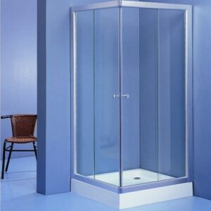 Glacier Square 8mm Tempered Glass Shower Enclosure with Sliding Doors- Frosted Glass (35"x35"x78") - Image 2