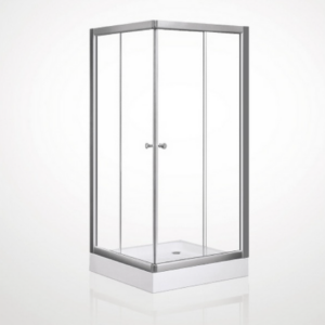Glacier Square 8mm Tempered Glass Shower Enclosure with Sliding Doors- Clear Glass (35"x35"x78") - Image 1