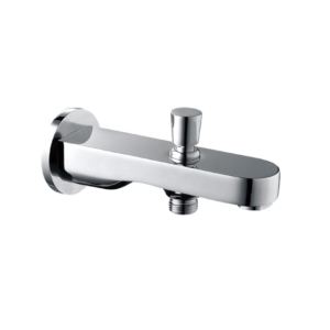 CAE Straight Solid Brass Curved-Edge Tub Spout with Diverter - Chrome - Image 1