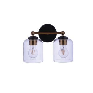 Craftmade Coppa 2 Light Vanity - Flat Black/Satin Brass - Image 1