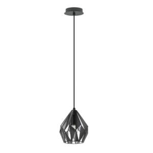 Eglo Carlton3 - Pendant w/ A Black Outer Finish & Silver Interior Finish - Image 1
