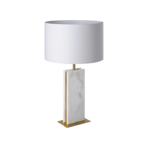 Eglo Belesar Lamp - Stone/Gold Steel with White Shade - Image 1