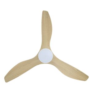 Eglo Surfline 52" Matte White/Coastal Oak Blades Ceiling Fan - DC Motor - Image 3