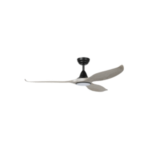 Eglo Tirol 60" Ceiling Fan with Light in Black/Driftwood - Damp Rated