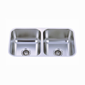 Glacier PL8101 31-1/4 x 18” Double Bowl Under-mount Sink, Depth 9” - Image 1