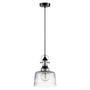 Eglo Gilwell 1-Light Matte Black & Chrome Pendant - Image 1