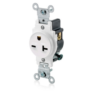 Leviton 20 Amp Single Receptacle Outlet, 250V - Image 1