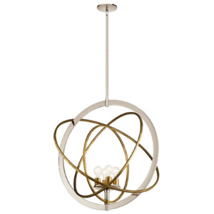 Kichler Ibis 4-Light Pendant - Polished Nickel/Natural Brass Finish - Image 1