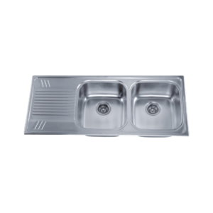 CAE Top Mount Double Bowl 20 Gauge T304 Grade Stainless Steel Kitchen Sink - Left Drainboard - Image 1