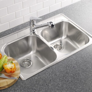 Glacier Double Drop-in Stainless Steel Kitchen Sink 33" x 22" x 8" - Image 2