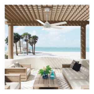 Hunter Skyflow 52" Matte White with Light - Wet Rated - Image 2