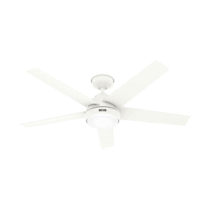 Hunter Skyflow 52" Matte White with Light - Wet Rated - Image 1