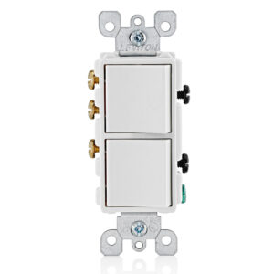 Leviton Decora 15 AMP 1-Way/3-Way 2 Rocker Combination Switch - 120/277V - Image 1