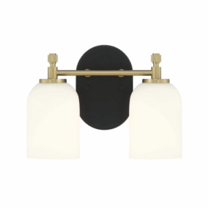 Craftmade Council 2 Light Vanity Light - Flat Black/Satin Brass - Image 1