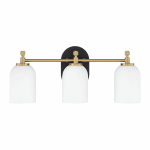 Craftmade Council 3 Light Vanity Light - Flat Black/Satin Brass - Image 1