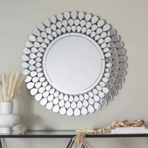 Glacier Round Glass Mirror - Size:75CM (29.5") - Image 1