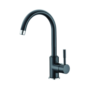 CAE Single-lever Kitchen Faucet - Matte Black w Chrome Finish - Image 1