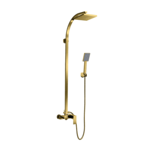 CAE Thames 3-Way Single Lever External Rain Shower Mixer with Elevated Arm in Matte Gold - Image 1