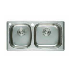 CAE Top-mounted Double Bowl 21 Gauge T304 Grade Stainless Steel Kitchen Sink - Image 1