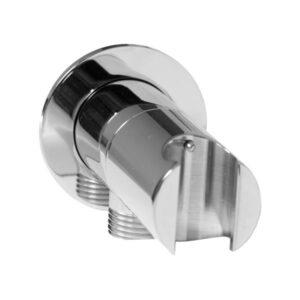 Saneux Shower Outlet Elbow & Holder with Stopcock - Chrome - Image 1