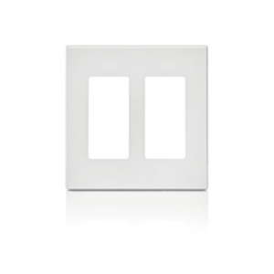 Leviton 2-Gang Decora Plus Wallplate Screwless Snap-On Mount, White - Image 1