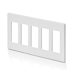 Leviton 5-Gang Decora Plus Screwless Snap-On Wallplate - White - Image 2