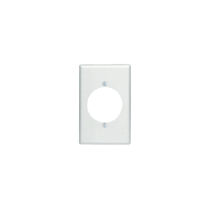 Leviton 1 Gang Flush Mount 2.15" Dia Receptacle Wallplate - White - Image 1