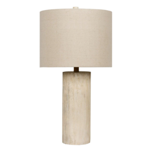 Craftmade Table Lamp - Distressed Wood Base with Linen Hardback Shade (BL10LTX) - Image 1
