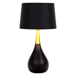 Craftmade Table Lamp - Black/Antique Brass Base with Black Fabric Hardback Shade (BL23BK) - Image 2