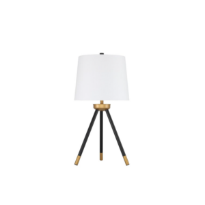 Craftmade Table Lamps (Pair) - Gold details with Black Tripod legs - Image 4