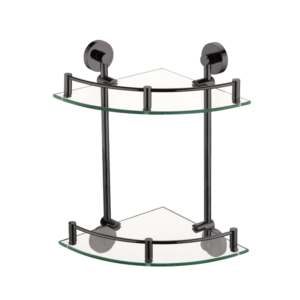 CAE Double Corner Glass Shelf 9510 Series - Gun Grey - Image 1