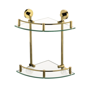 CAE Double Corner Glass Shelf 9510 Series - Gold - Image 1