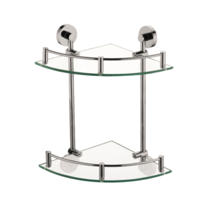 CAE Double Corner Glass Shelf 9510 Series - Spot Free Stainless Steel - Image 1