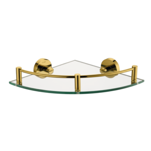 CAE Corner Glass Shelf 9510 Series - Gold (Size: 10" x 10" x 2.4") - Image 1