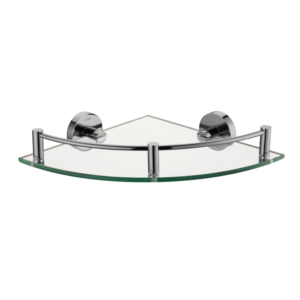 CAE Corner Glass Shelf 9510 Series - Spot Free Stainless Steel  - Size: 10" x 10" x 2.4" - Image 1