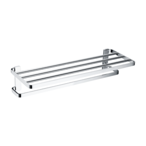 CAE Maya Double Towel Bar and Shelf - Chrome - Image 1