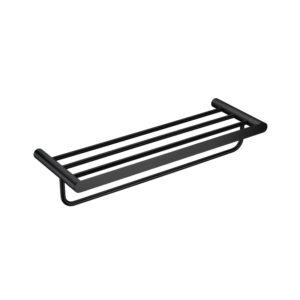 CAE Atlantis Double Towel Bar and Shelf - Matte Black - Image 1