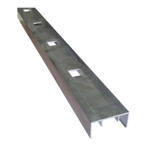 Aluminum Punched Channel 2 x 1 x .093  - Receives .750 picket; 7.315 meter / 24ft - Image 1