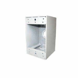 Weatherproof 1 Gang 2"x 4" Outlet Box - White - Image 1
