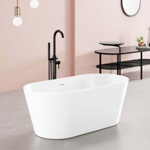 Eago Free-Standing Tub - White - Size: 1500x800x600 - Image 2